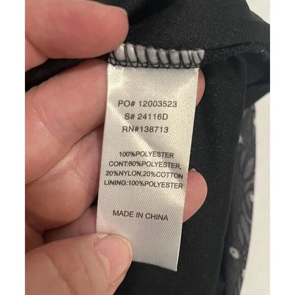 Doe & Rae Women’s Black w/Red Flowers Lace Dress Sz S Knee Length Gothic Witchy - Picture 10 of 15